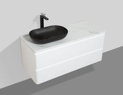 Santorini 1200 Black Basin Single Drawer Vanity 