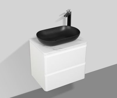 Santorini 600 Black Basin Double Draw Vanity Set 